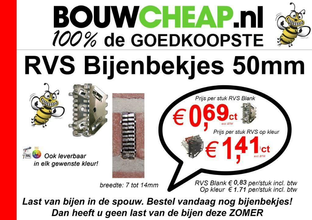 BIJENBEKJES DE ORIGINELE BIJ BOUWCHEAP, Ophalen of Verzenden, Nieuw, Overige typen, Rvs