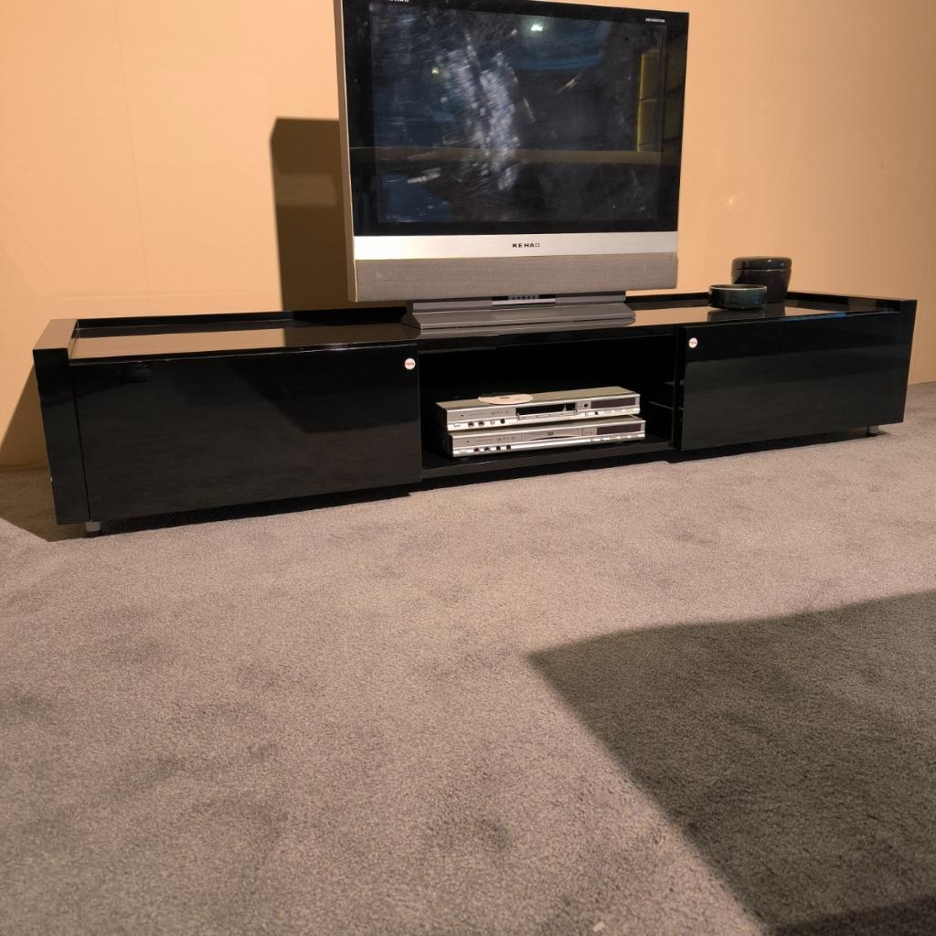 NIEUW: Tv-meubel Hoogglans Zwart, Ophalen, Overige materialen, 150 tot 200 cm, Nieuw