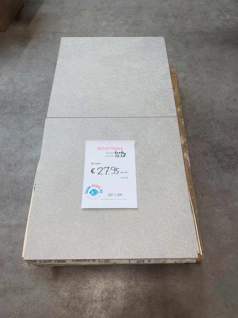 Restpartij tegels grijs steen 60 x 60 cm Tegel outlet, Ophalen, 60 cm of meer, Nieuw, 10 m² of meer