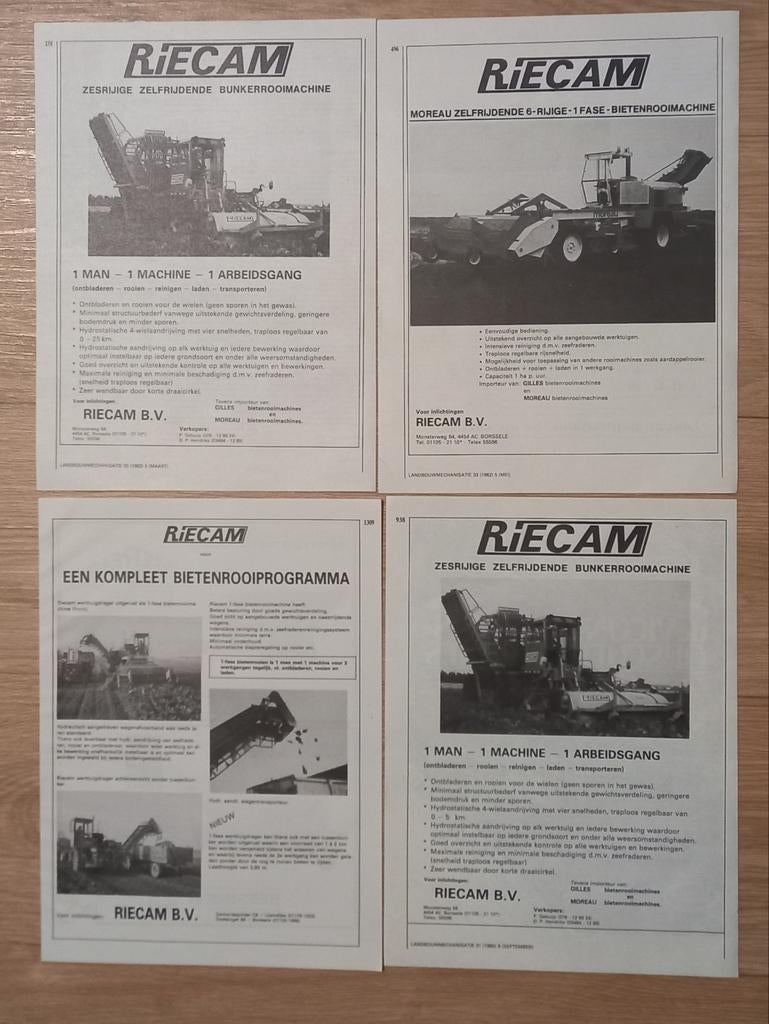 Riecam bietenrooiers advertenties., Ophalen of Verzenden