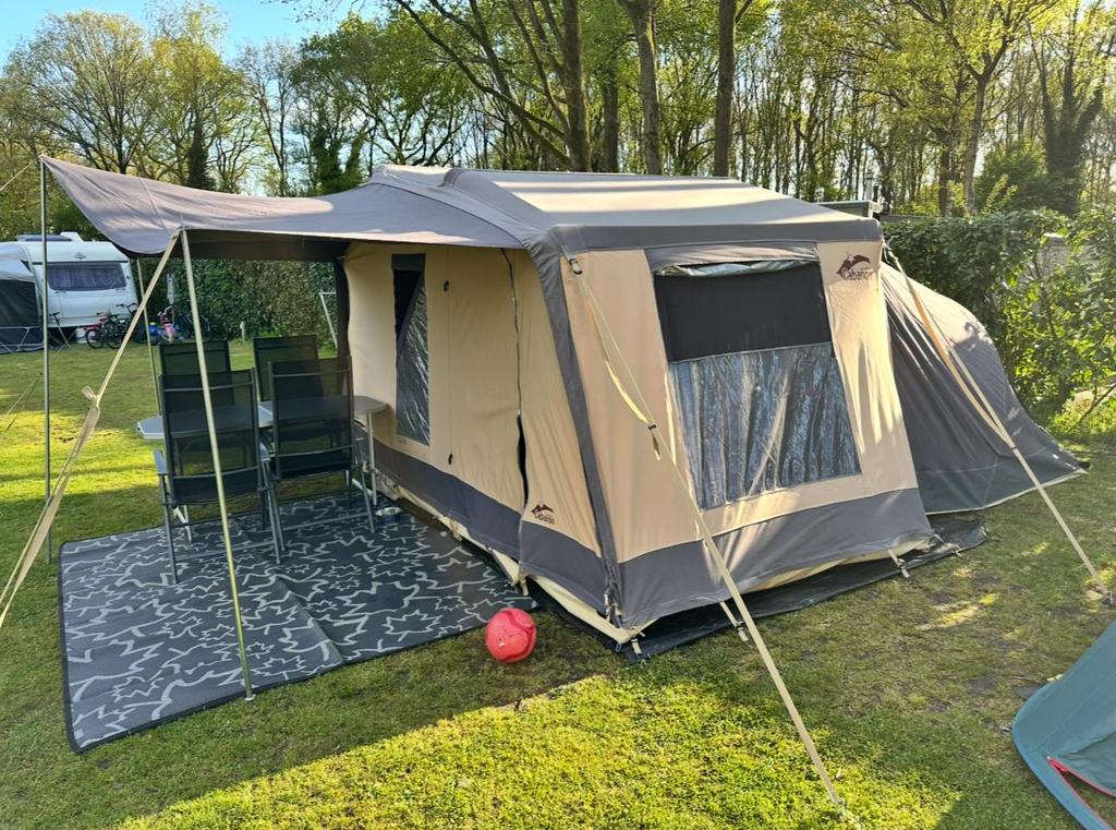 Cabanon Malawi 2.0 incl. XL kindertent, luifel, disselbak, Caravans en Kamperen, Vouwwagens, Cabanon, tot en met 5, Antraciet