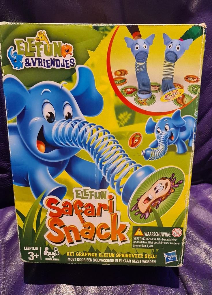Het spel elefun safari snack compleet, Een of twee spelers, Verzenden, Zo goed als nieuw, Hasbro