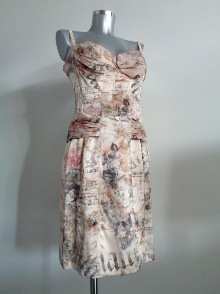 John Galliano jurk, IT 44-NL38, zijde, origineel, Designer, Maat 38/40 (M), Verzenden, Zo goed als nieuw, Knielengte