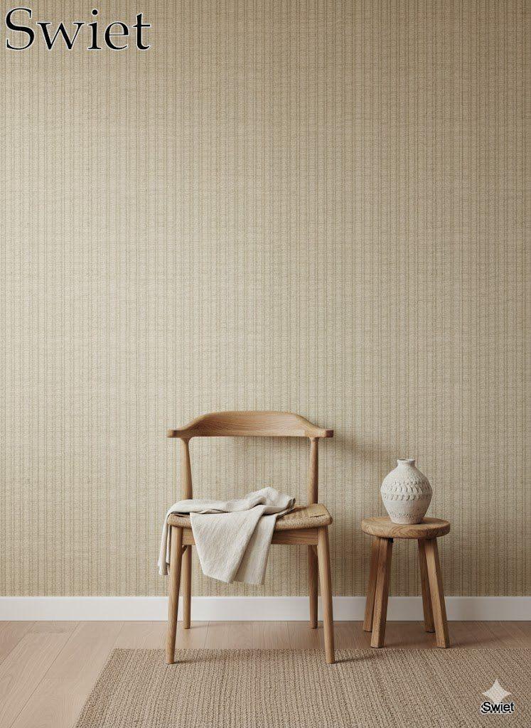6855 jutelook vintage behang voor rustige warme basis swiet, Ophalen of Verzenden, Minder dan 10 m², Beige