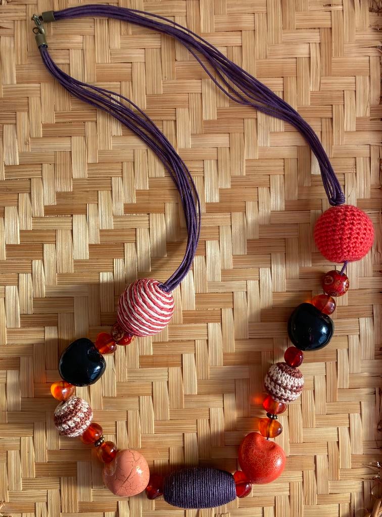 Ketting uit Parijs jewellery jewels halsketting sieraad, Ophalen of Verzenden, Zo goed als nieuw, Oranje, Overige materialen