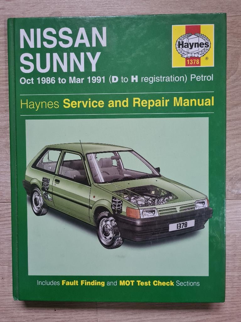 Nissan Sunny Haynes Service Repair Manual 1986 tot 1991, Verzenden