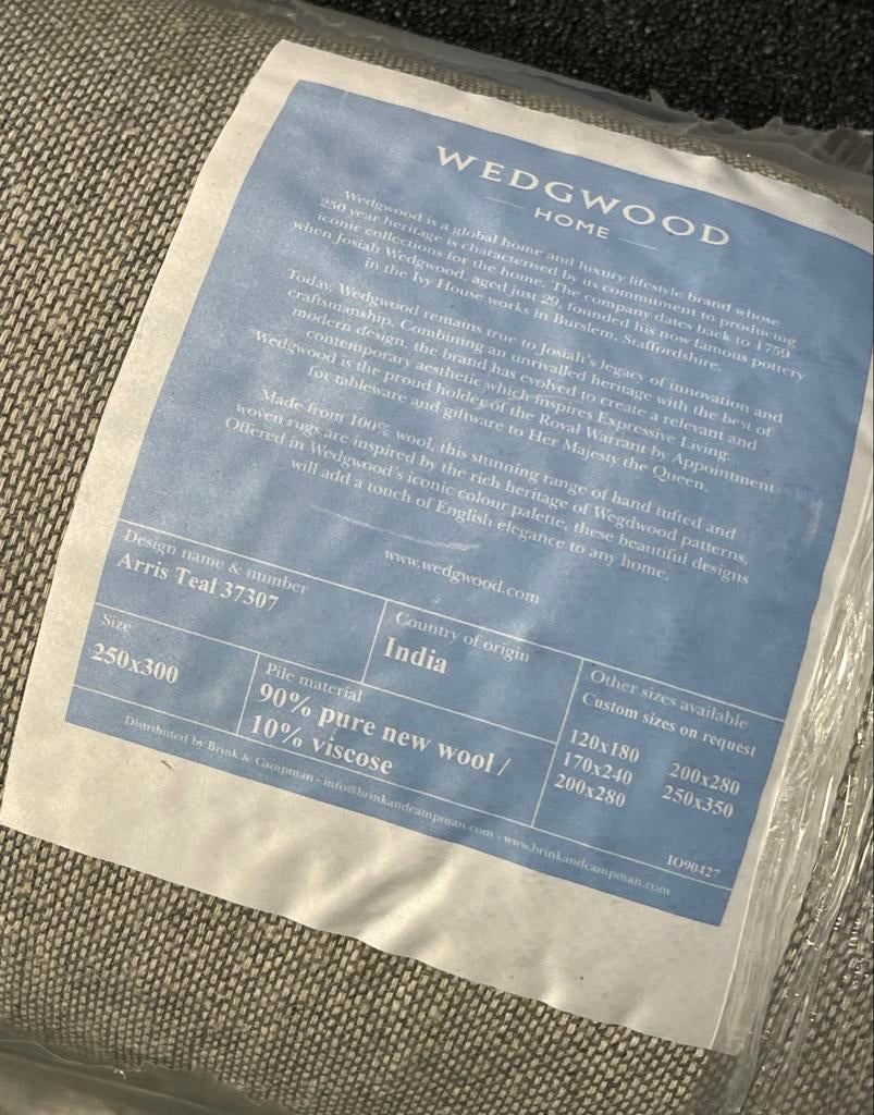 Brink en Campman Wedgwood Arris Teal tapijt NIEUW, Ophalen, 150 tot 200 cm, Rechthoekig, Nieuw