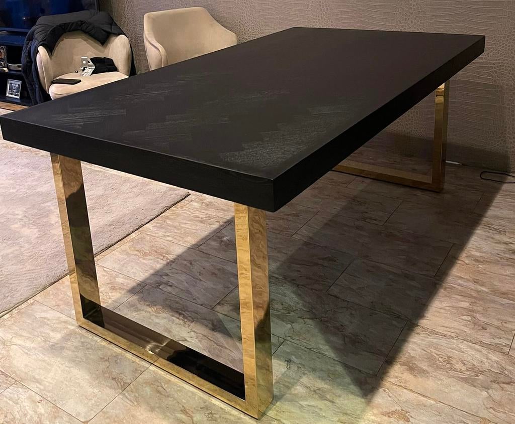 Luxe visgraat eettafel model blackbone Richmond, Nieuw, 150 tot 200 cm, Rechthoekig, 50 tot 100 cm