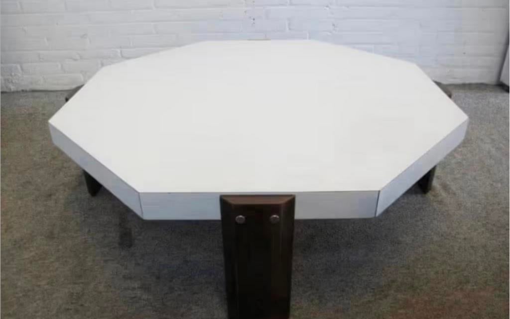 Vintage wengé wit formica Salontafel Pastoe jaren 60., Ophalen of Verzenden
