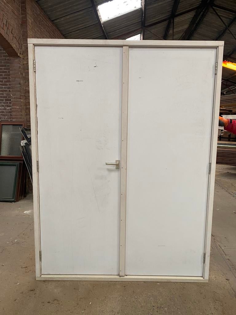 DUBBELE GARAGE/SCHUURDEUR (B167xH221,5) NIEUW, Ophalen, Vouwdeur, Hout, 120 cm of meer