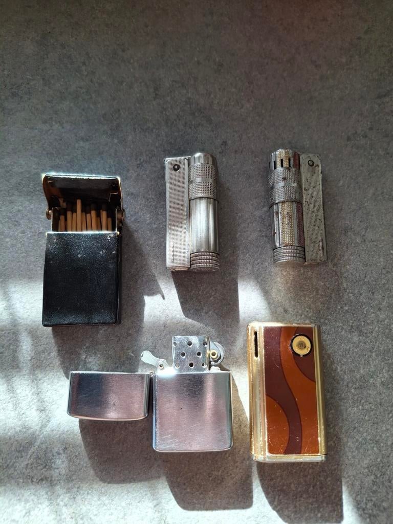 Oude Aanstekers Imco-Zippo-Wingas + Luciferhoudertje, Verzamelen, Ophalen of Verzenden, Gebruikt, Aansteker