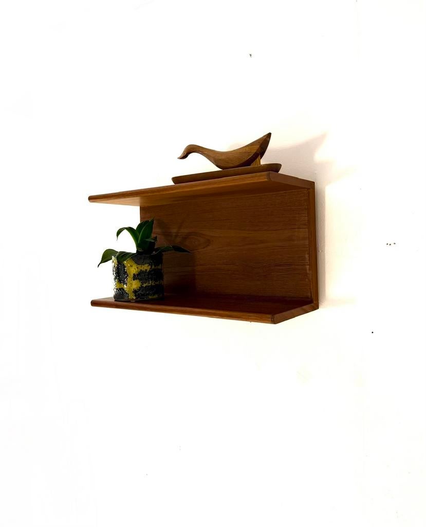Vintage teakhouten wandplank ‘60, Ophalen of Verzenden, Zo goed als nieuw