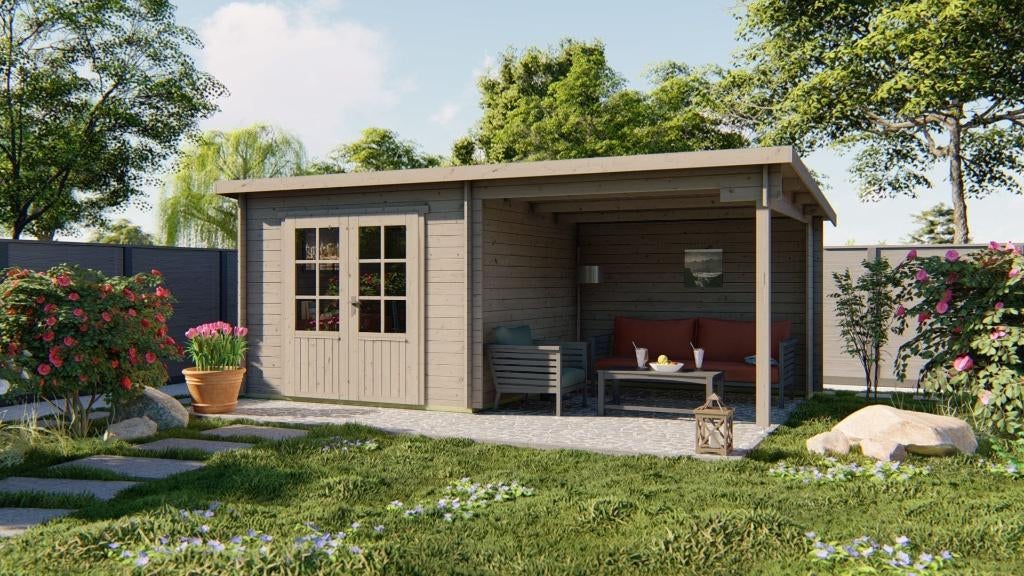 Blokhut - Tuinhuis Chappo | 28 mm | vuren onbehandeld, Ophalen of Verzenden, Nieuw