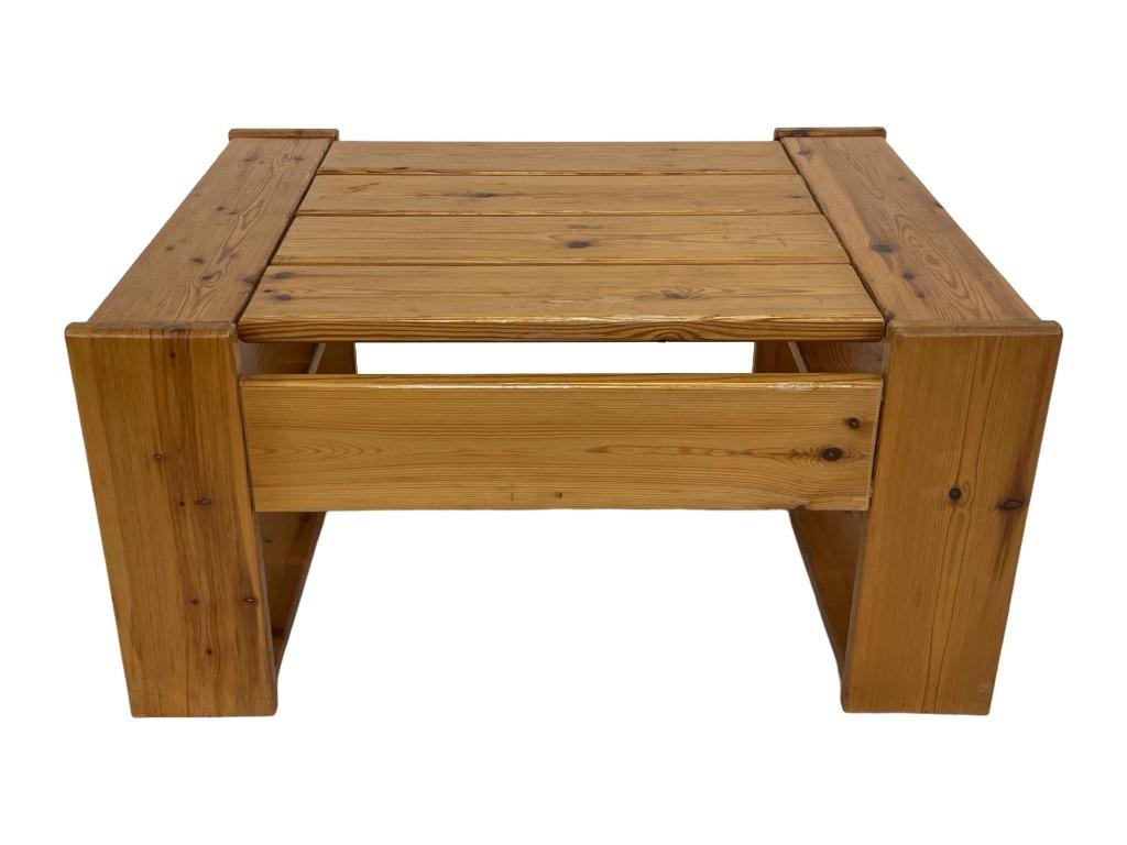 Vintage Salontafel Pinewood Design Jaren 70 Coffee Table, Ophalen, Gebruikt, 50 tot 100 cm, Grenenhout
