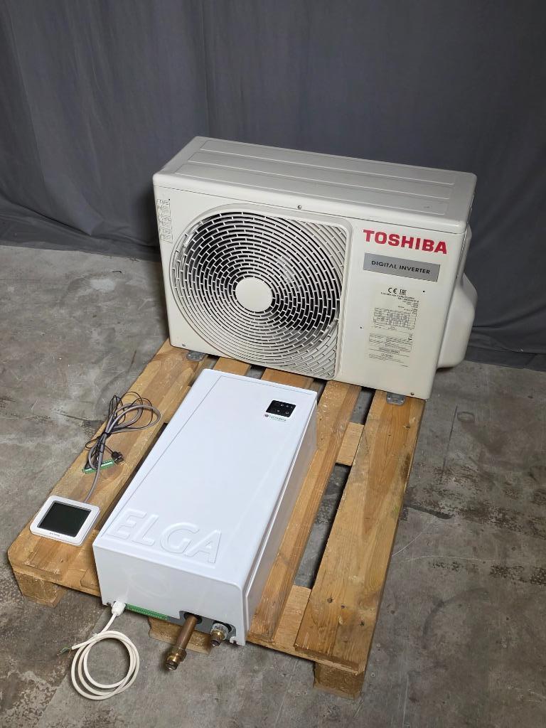Techneco ELGA hybride warmtepomp Toshiba 3,2 kW, Verwarmen, Timer, Refurbished, 3 snelheden of meer