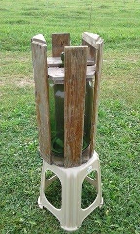 Origineel Zwitserse gistfles., Huis en Inrichting, Woonaccessoires | Vazen, Ophalen, Gebruikt, 50 tot 75 cm, Glas