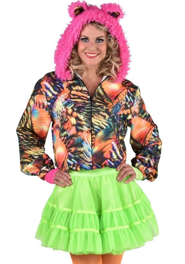 Tijger Jasje Dames met Capuchon - Kleurrijk, Carnaval, Maat 42/44 (L), Ophalen of Verzenden, Zo goed als nieuw