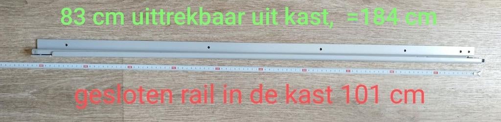Lade rail, grijs, staal 90-160 cm, Ophalen of Verzenden, Gebruikt