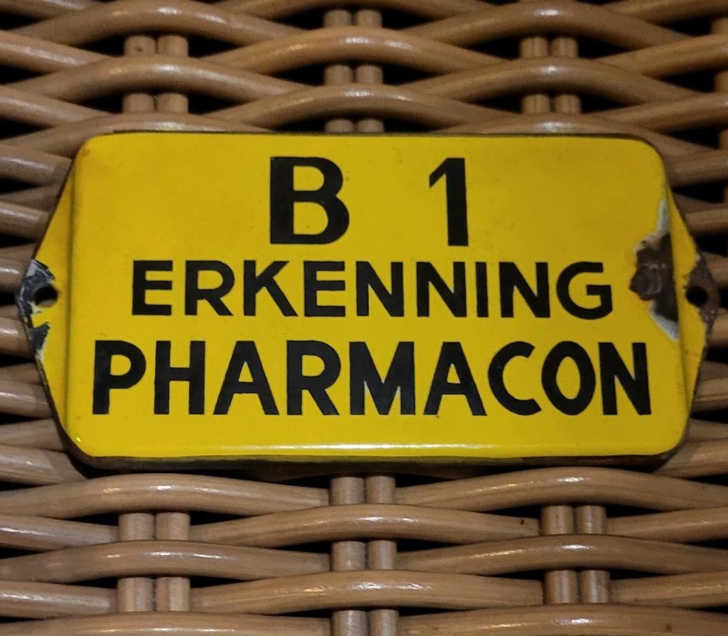 Emaille deurpost Pharmacon, Verzamelen, Merken en Reclamevoorwerpen, Ophalen of Verzenden