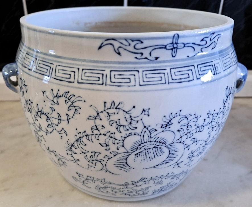 Oude Chinese Gemberpot - Bloempot - Blauw Wit, Ophalen of Verzenden