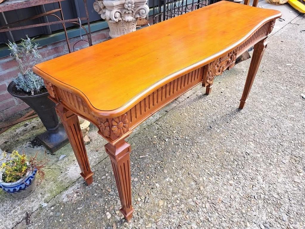 Klassieke Mahonie houten sidetable, wandtafel, console in ni, Huis en Inrichting, Tafels | Sidetables, Ophalen of Verzenden, 25 tot 50 cm