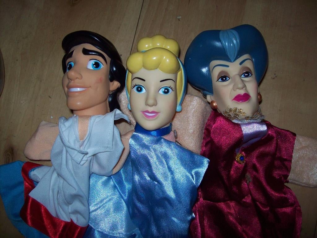 3 Poppenkast Poppen Prins en Prinsses en Stiefmoeder/Heks, Kinderen en Baby's, Ophalen of Verzenden, Nieuw, Poppenhuis