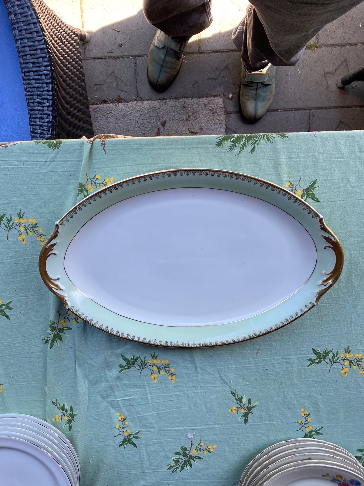 Limoges,Goumol Labesse,unieke vintage serveerschaal,lang33cm, Ophalen of Verzenden