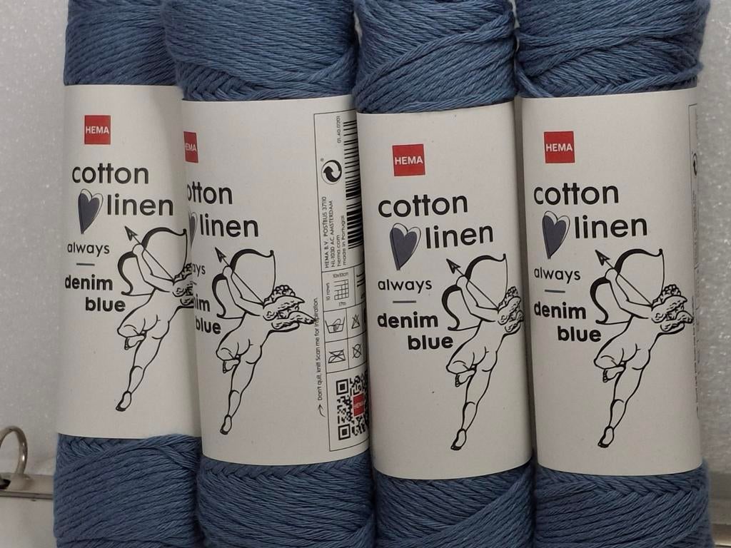 Hema katoen linnen garen denim blue, Ophalen of Verzenden, Nieuw, Breien of Haken, Wol of Garen