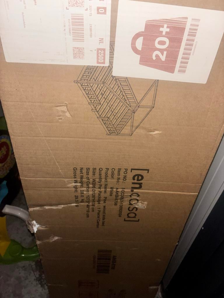 Huisbed voor kinderen - Wit houten kinderbed, Huis en Inrichting, Wit, Nieuw, Ophalen of Verzenden, Twijfelaar