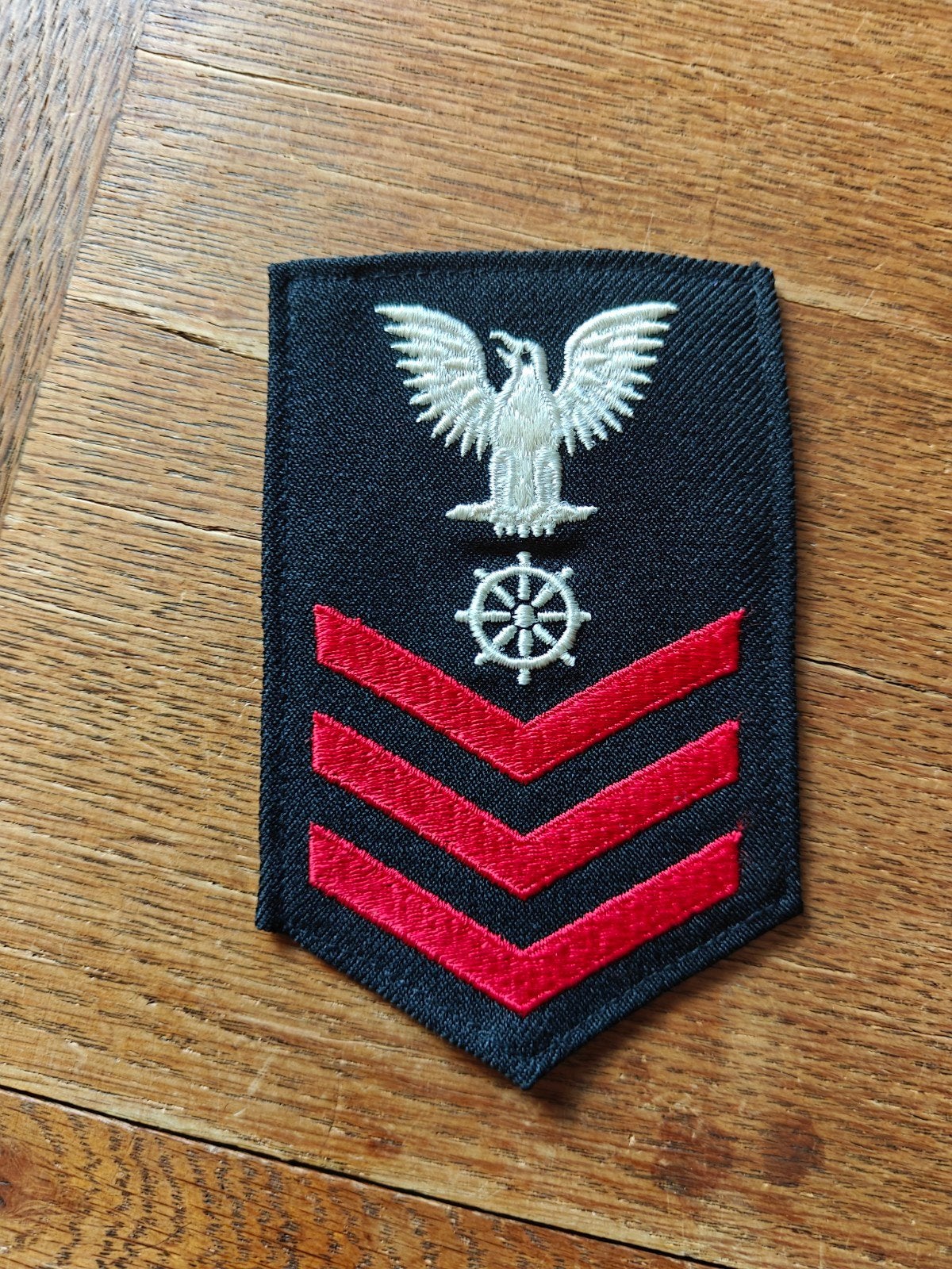 Navy rang patch zwart 7, Ophalen of Verzenden, Marine, Amerika, Embleem of Badge