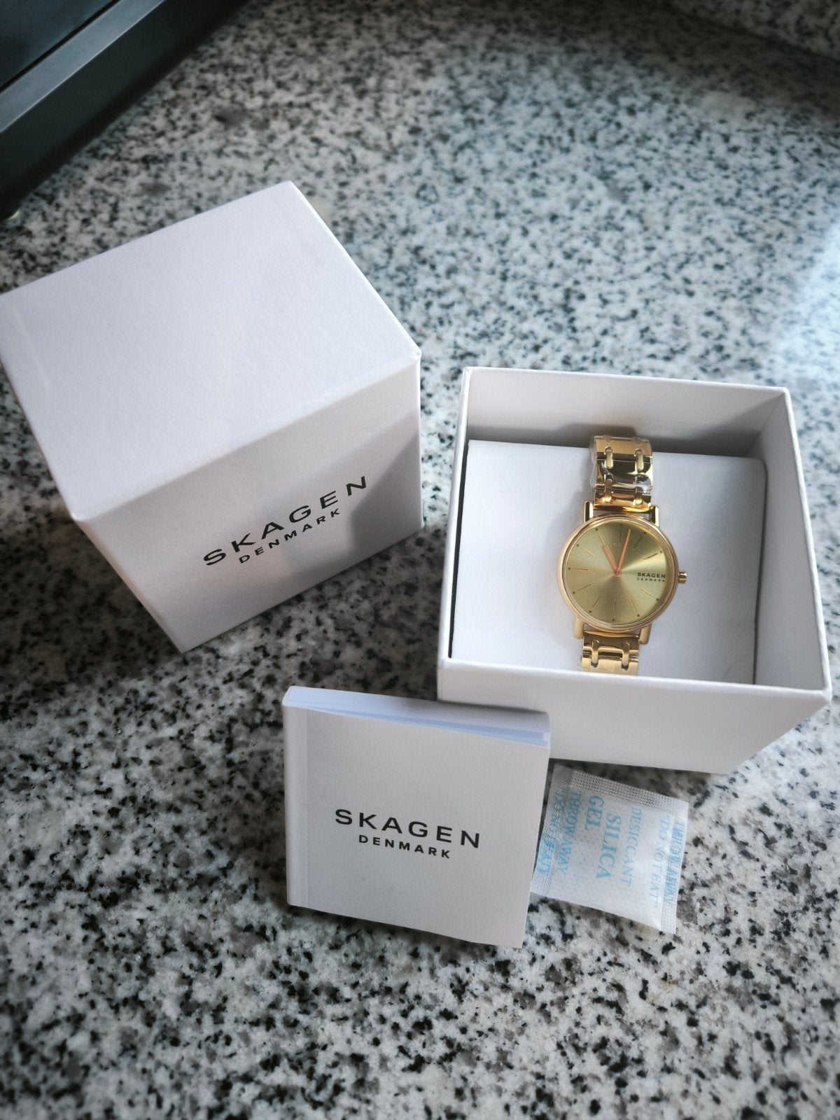 Nieuw Skagen Signatur Lille Dameshorloge SKW3124 Goudkleurig, Overige merken, Staal, Staal, Nieuw
