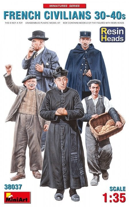 H-862,MINIART 1-35,NO,38037,French Civilians 30-40s. (resin, Ophalen of Verzenden, Nieuw, 1:35 tot 1:50