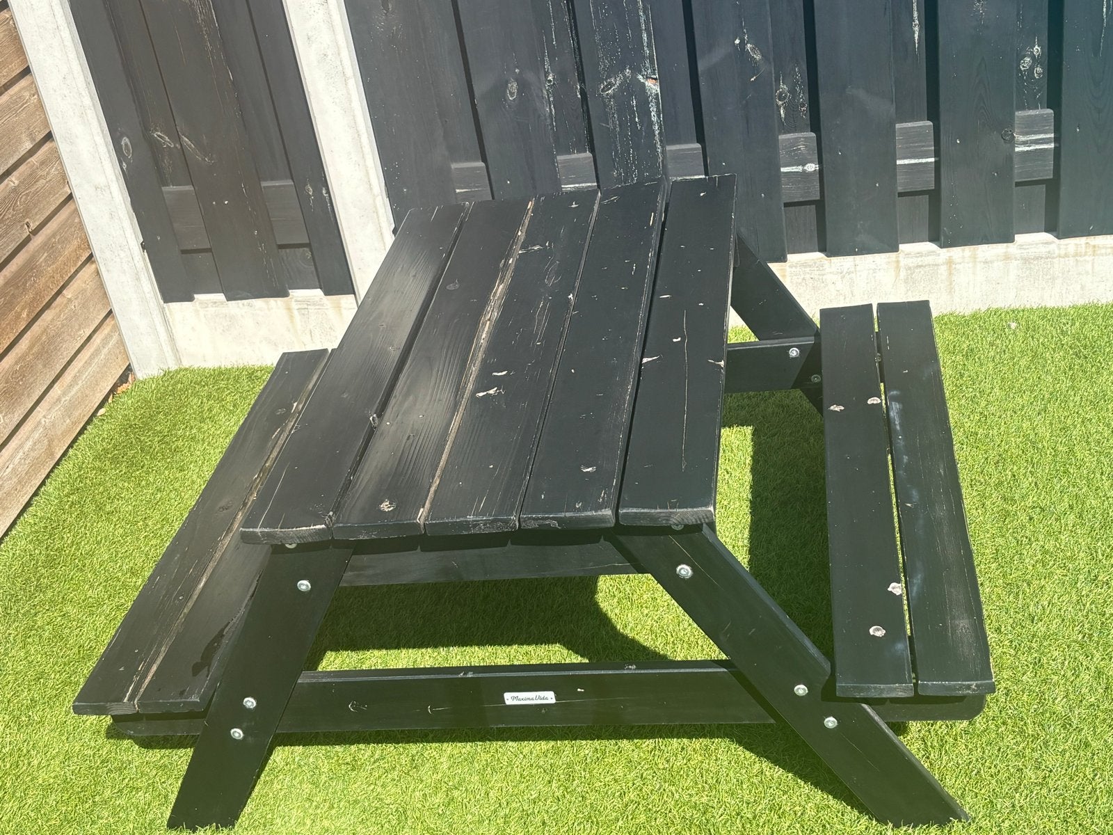 Zwarte picknicktafel Maxima Vida, Tuin en Terras, Ophalen, Gebruikt, Rechthoekig, Hout