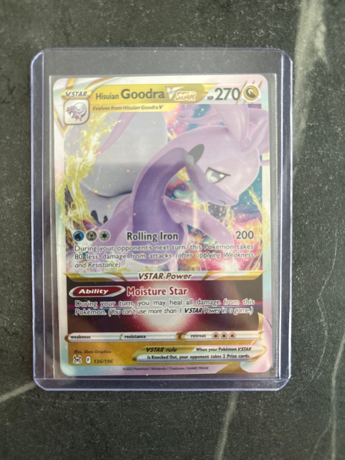 Hisuian Goodra VSTAR Pokémon kaart 136/196, Ophalen, Zo goed als nieuw, Losse kaart
