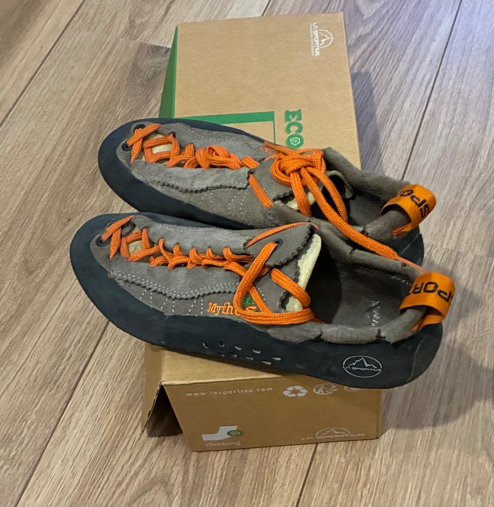 La Sportiva Eco leer klimschoenen, maat 39, Sport en Fitness, Klimsport, Ophalen of Verzenden, Zo goed als nieuw, Klimsportschoenen
