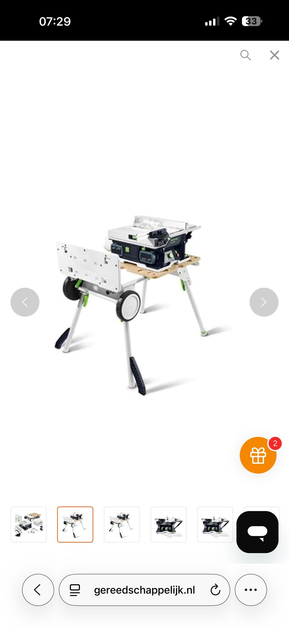 Festool Accu-zaagtafel CSC SYS 50 EBI-Set - Z.g.a.n., Ophalen, Zo goed als nieuw, Cirkelzaag