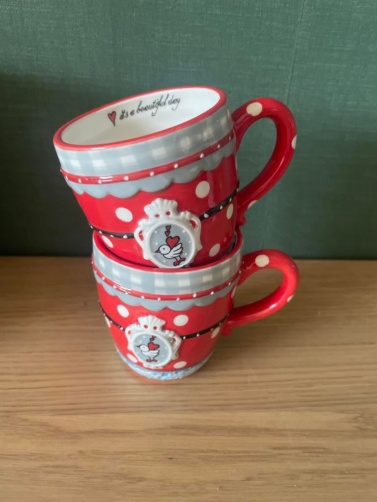 6 koffiekopjes, o.a. HEMA en Studio Koekepeer, Gebruikt, Keramiek, Ophalen of Verzenden, Overige stijlen