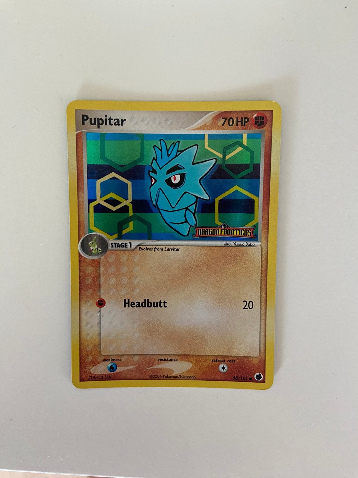 Pokémon Pupitar 58/101 Stamped Dragon Frontiers Holographic, Ophalen of Verzenden, Zo goed als nieuw