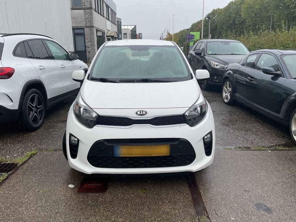 Kia Picanto 1.0 MPi 67pk 4-zits 2019 Wit, Auto's, Voorwielaandrijving, Dealer onderhouden, Stof, Zwart