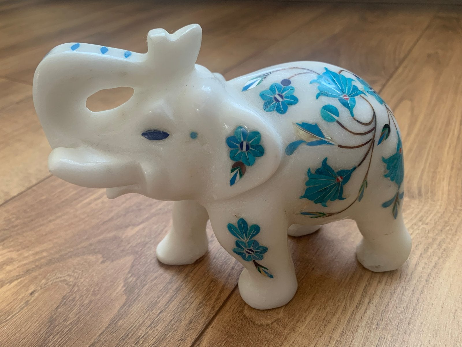 Prachtige decoratie Marmeren Olifant met Bloemeninleg, Ophalen of Verzenden, Nieuw, Dier