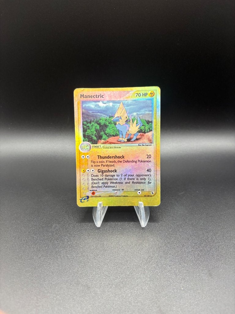 Manectric 39/109 EX Ruby & Sapphire Pokemon Reverse Holo LP, Ophalen of Verzenden, Gebruikt, Losse kaart, Foil