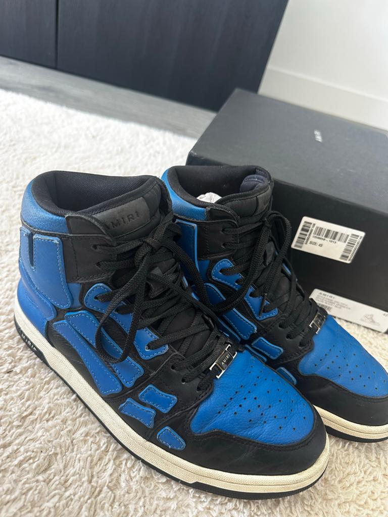 Amiri Skel Top Hi Sneakers Zwart/Blauw Maat 43, Ophalen, Zo goed als nieuw, Zwart, Sneakers of Gympen