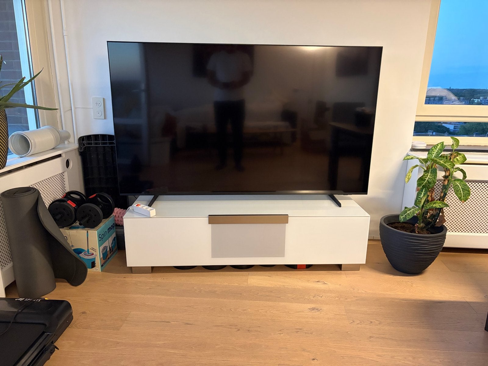 Munari Italia TV-meubel 150 cm – wit hoogglans – design, Ophalen, Minder dan 50 cm, Gebruikt, 100 tot 150 cm
