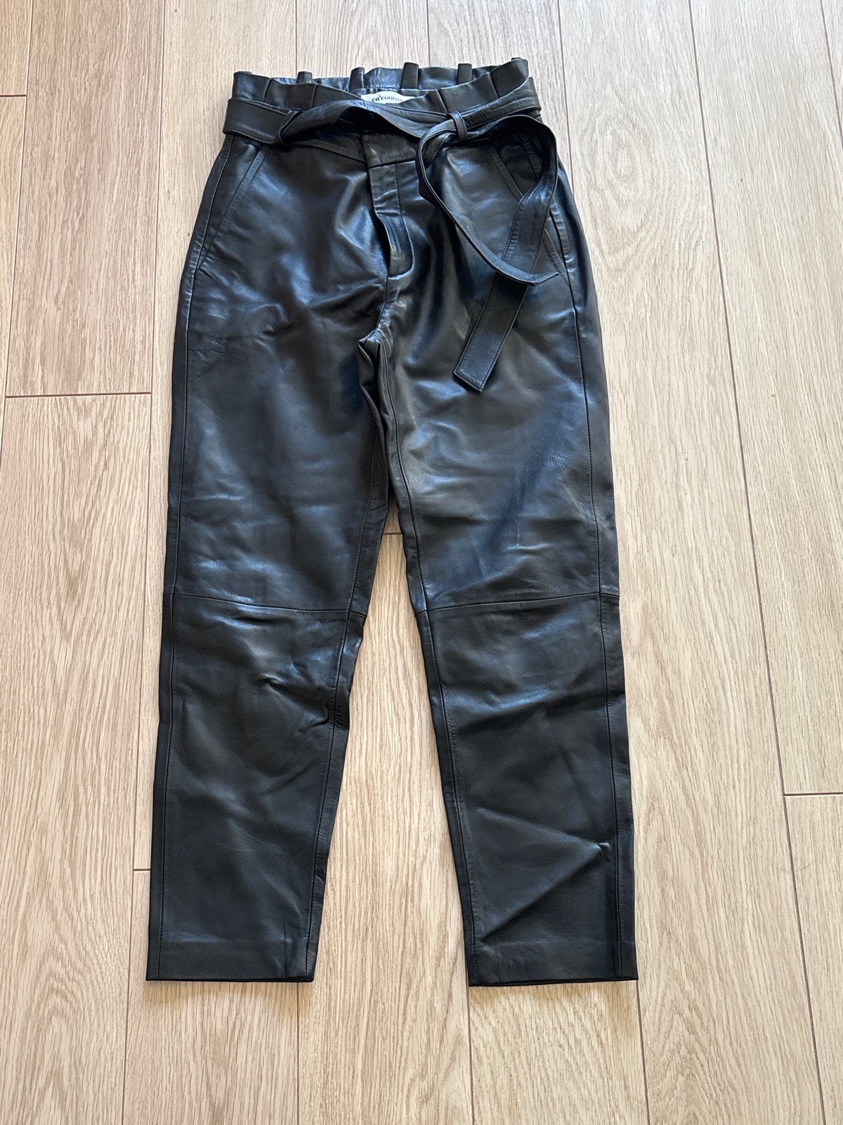Co'Couture Phoebe leren broek - Maat S, Zwart, Ophalen of Verzenden, Zo goed als nieuw, Maat 36 (S)