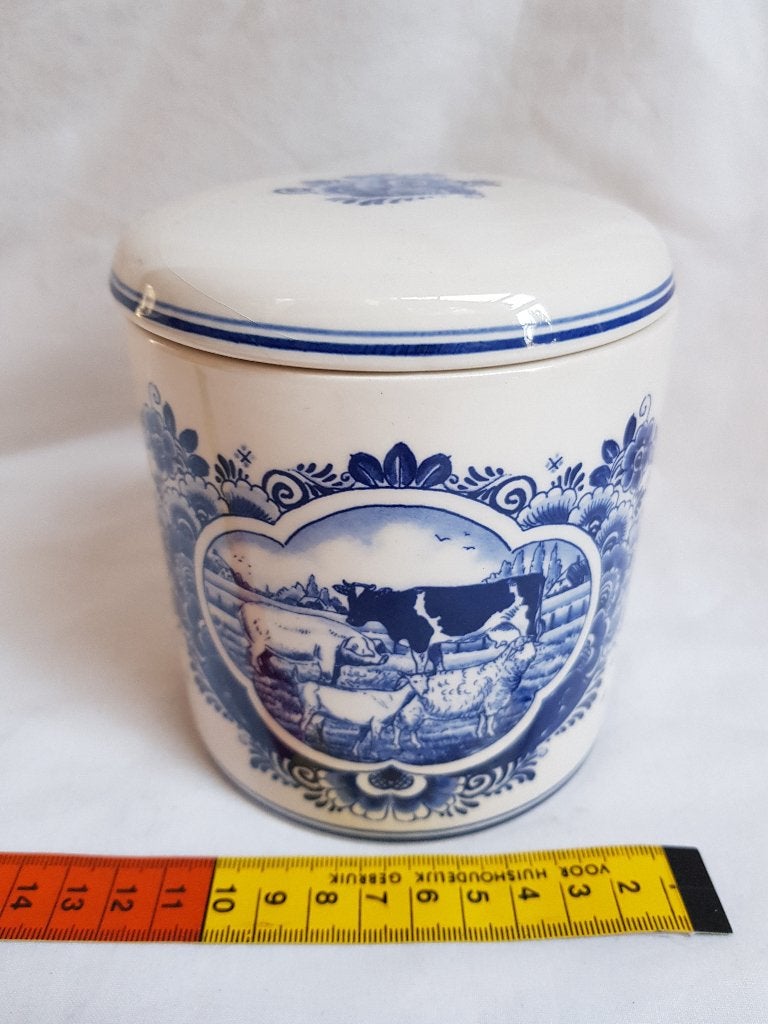 Stroopwafelpot, bonbonniere, delfts blauwe pot met deksel, Verzenden