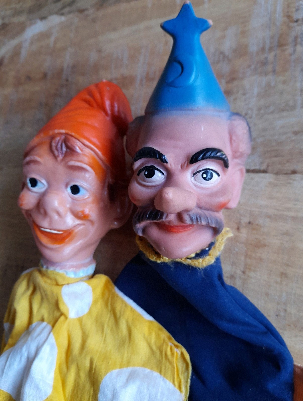 Vintage poppenkastpoppen Kabouter + Tovenaar  - Handpoppen, Ophalen of Verzenden, Overige typen