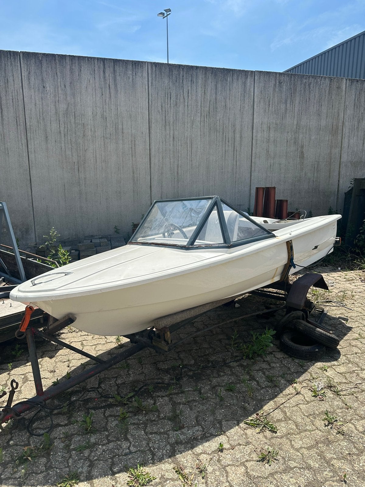 Kleine polyester speedboot op trailer zonder motor, Ophalen, Gebruikt, Overige typen, Motorboot