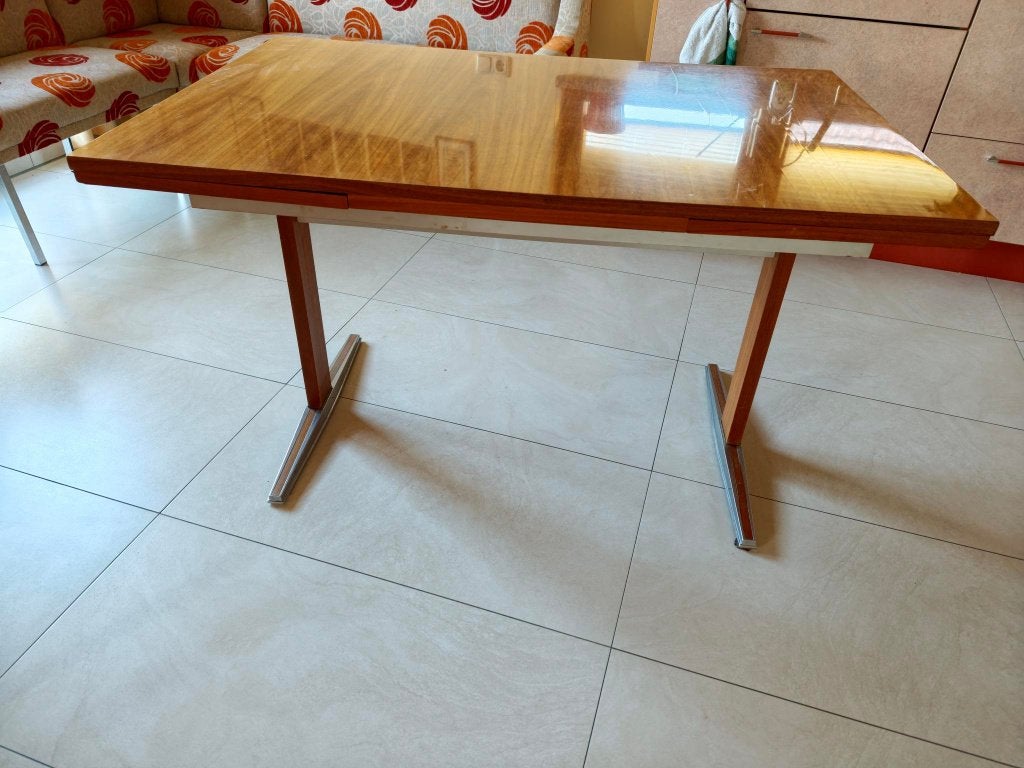 Uitschuifbare eettafel, Ophalen, Gebruikt, Overige materialen, 100 tot 150 cm