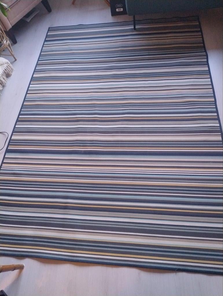 Gestreepte vloerkleed, Grijs, 150 tot 200 cm, 200 cm of meer, Ophalen of Verzenden