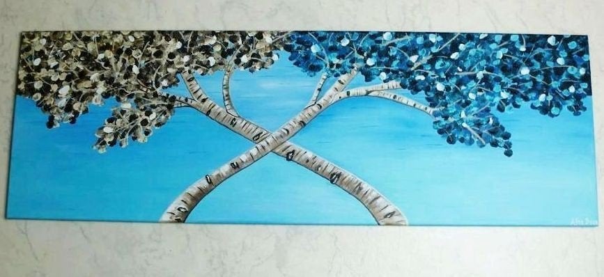 Nieuw handgeschilderd schilderij met bomen, Ophalen of Verzenden, Overige onderwerpen, Origineel werk, Acrylverf